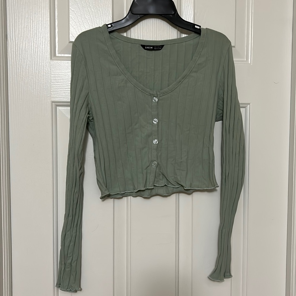 Light green Shein cropped long sleeve S